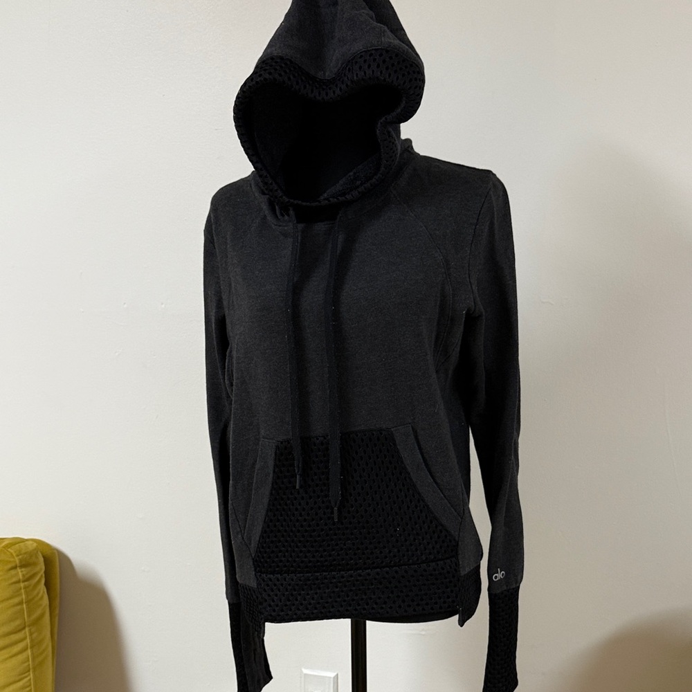 ALO Yoga Charcoal Women's Knit Hoodie
